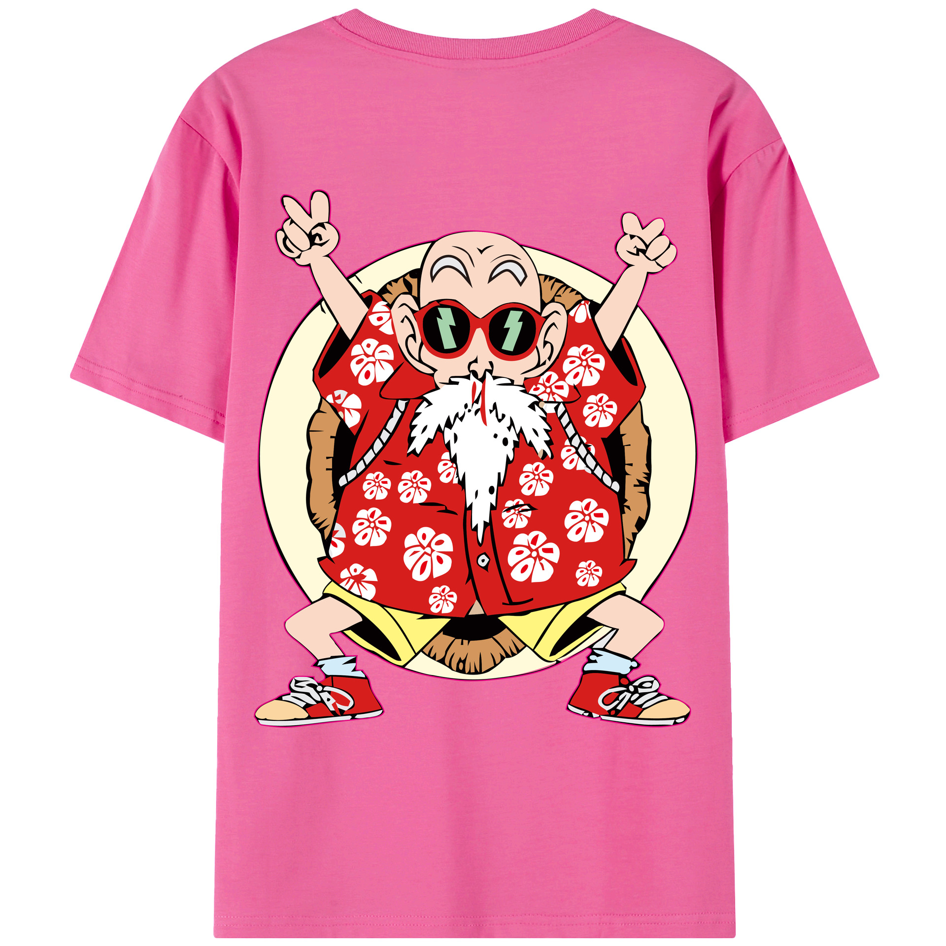 （画像用） ドラゴンボール 亀仙人（かめせんにん） DRAGON BALL Master Roshi Kame Sennin レディース半袖Tシャツ(バックプリント)